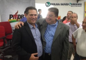 Maurão de Carvalho (PP) e Pimentel: só sorrisos