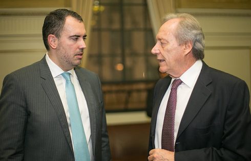 O professor da USP André Ramos Tavares (à esq.) com o ministro Ricardo Lewandowski, do STF