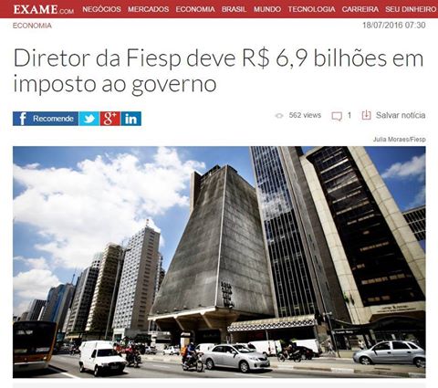 Diretor da Fiesp deve R$ 6,9 bilhões em imposto ao governo