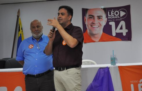 Léo Moraes com o candidato à vice, Amado Rahal